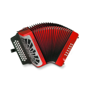 Acordeón Hohner Rey Vallenato 5 Letras Rojo - Imagen 3