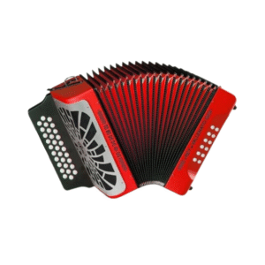 Acordeón Hohner Rey Vallenato 5 Letras Rojo - Imagen 1